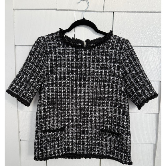 Glamorous Tweed Textured Top Quiet Luxury Old Money Preppy Clueless Women's Med - Picture 1 of 7